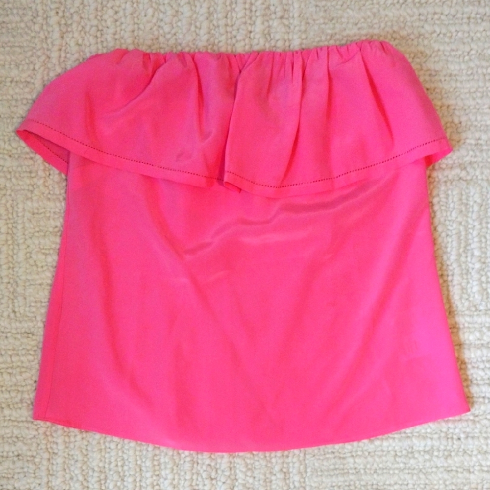 Lilly Pulitzer Pink Silk Tube Top Blouse